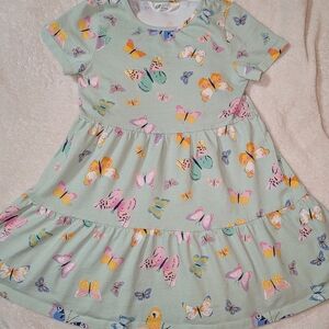 H&M Mint Green Butterfly Print Kids Dress